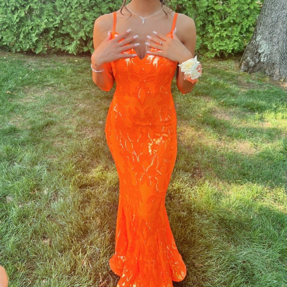 Jovani Vibrant Orange Prom Dress